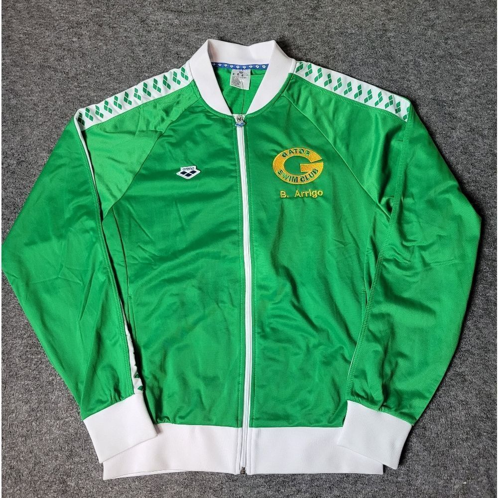 Arena Gator Team Warm-Up Relaxe Size L Green Full Zip Swimming Jacket
